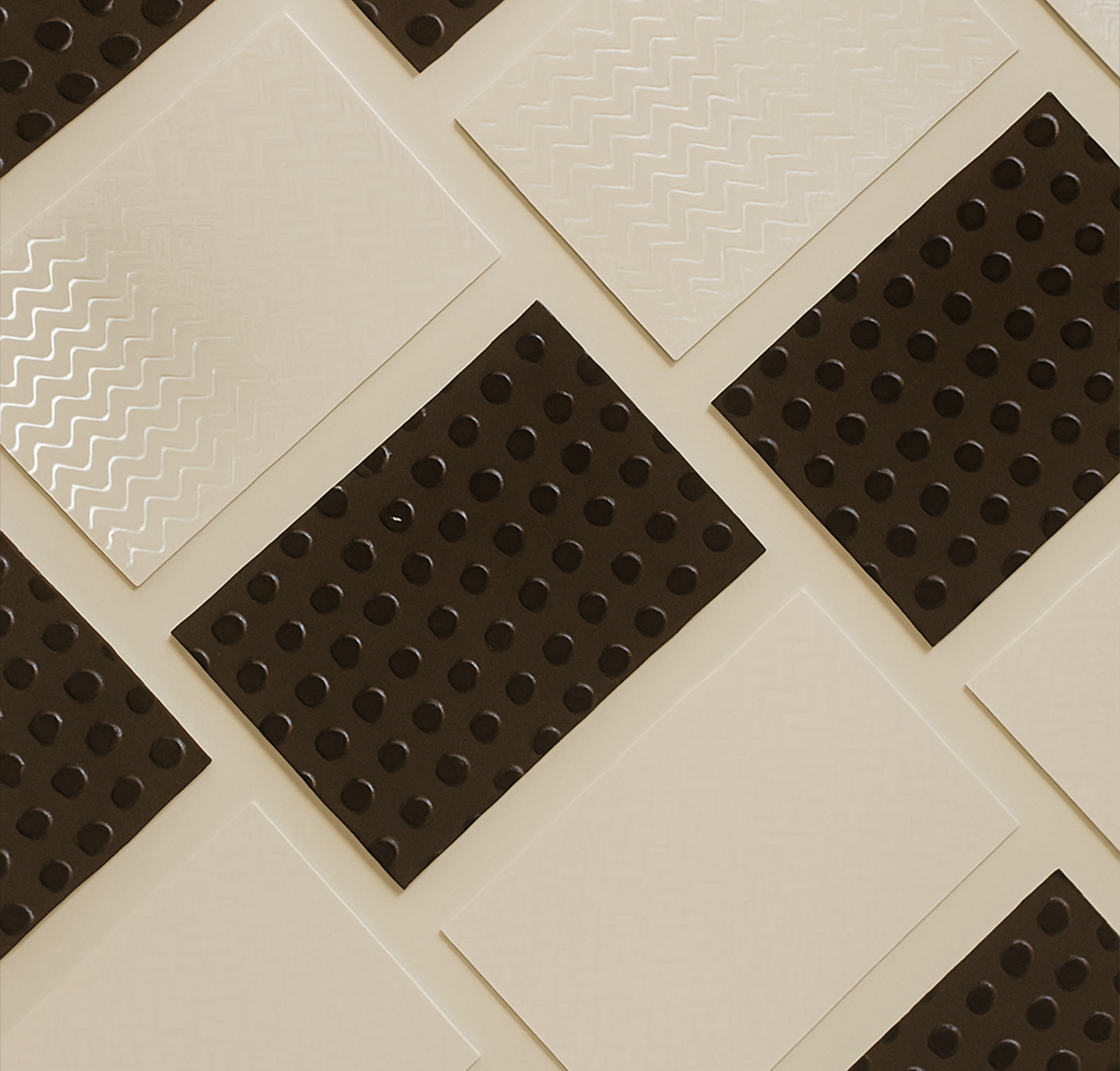 verschillende spot-uv patronen op donker en licht bedrukt