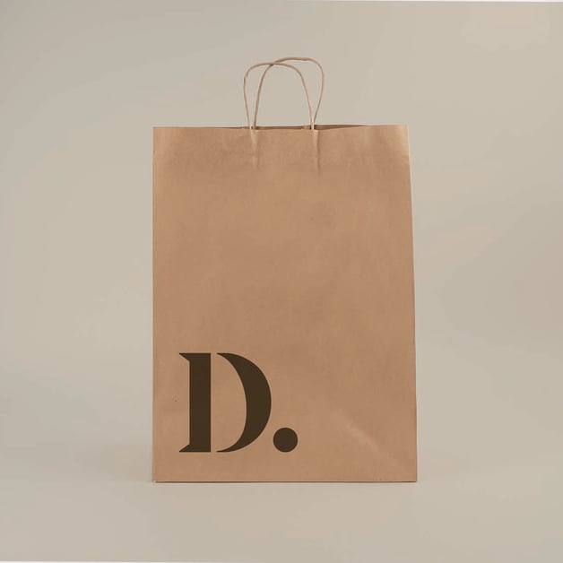 Twisted papieren tas kraft bedrukken