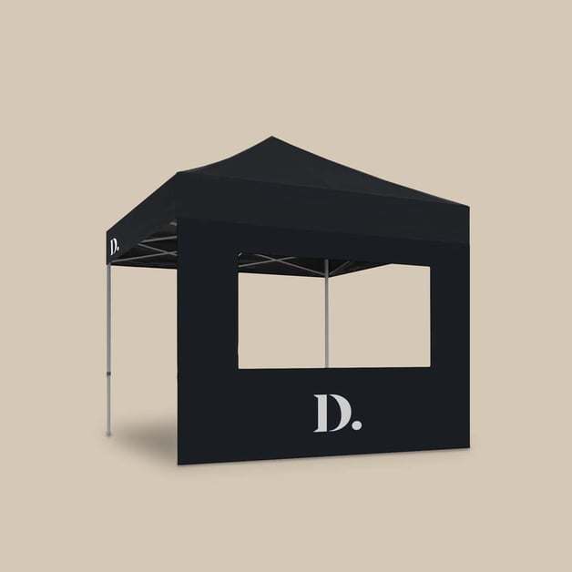 Halfhoge tentwand bedrukken