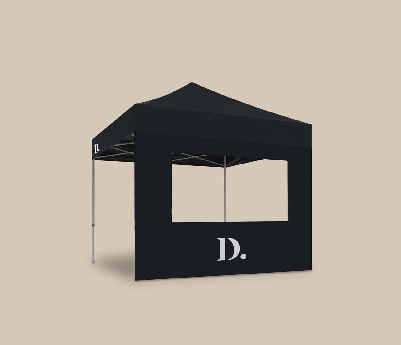 Halfhoge tentwand bedrukken