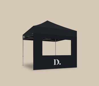 Halfhoge tentwand bedrukken