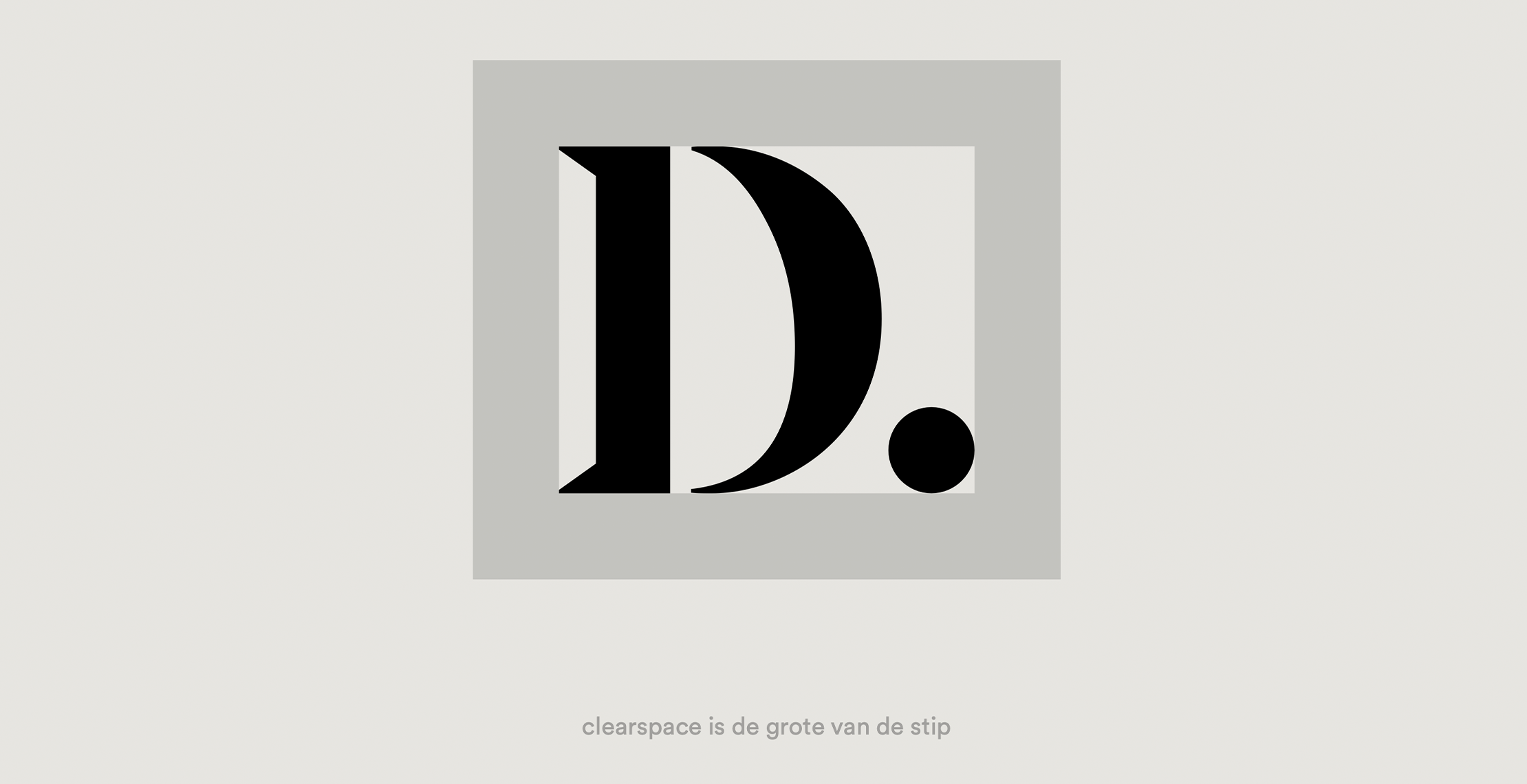 beeldmerk met clearspace aanduiden en uitwerken