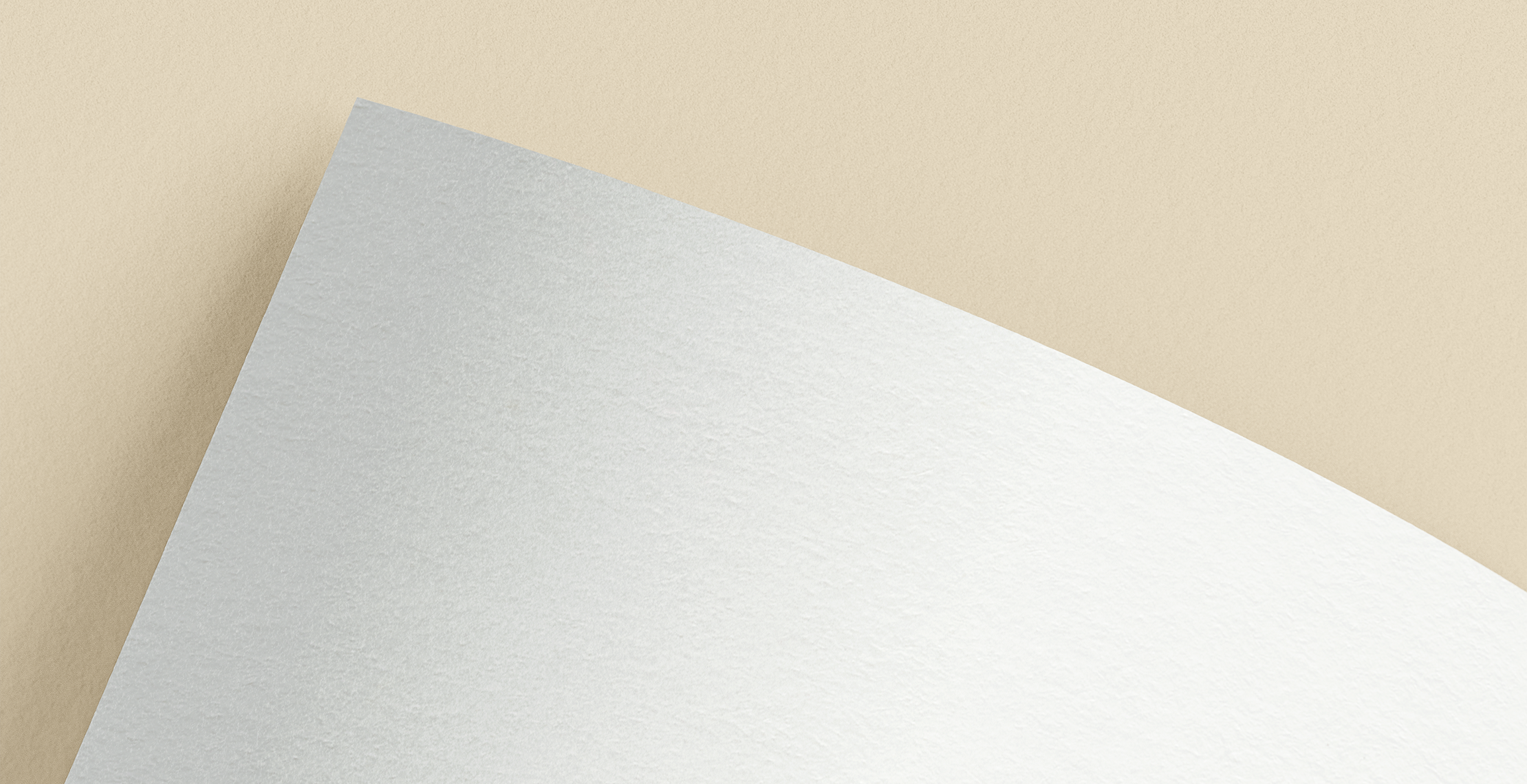 Hoekje detail biotop papier wit op beige achtergrond