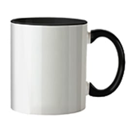 Illustratie Gekleurde mok zwart 11oz