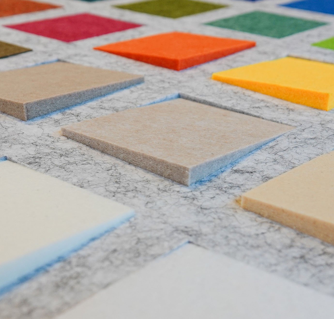 Verschillende kleuren akoestisch vilt.