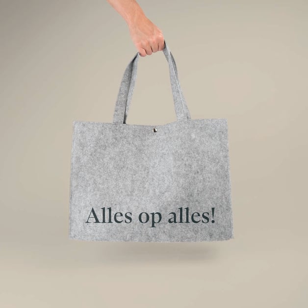 Vilten tas bedrukt met eigen logo