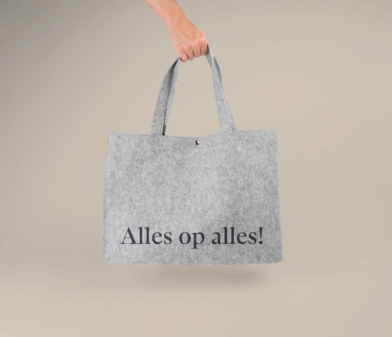 Vilten tas bedrukt met eigen logo