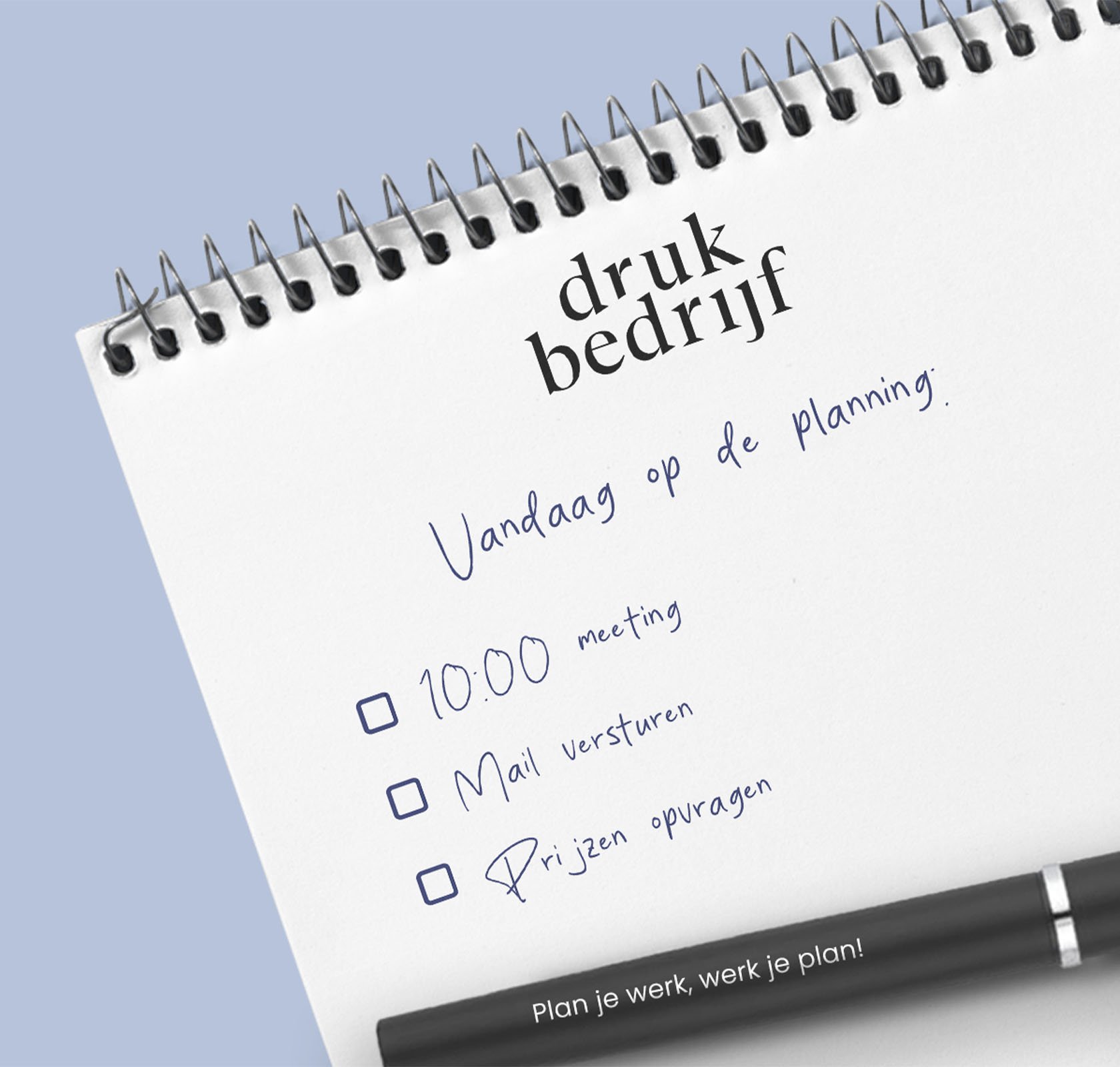 notitieblok bedrukt voor praktische en handig en nuttig zakelijk relatiegeschenk met pen erbij met logo