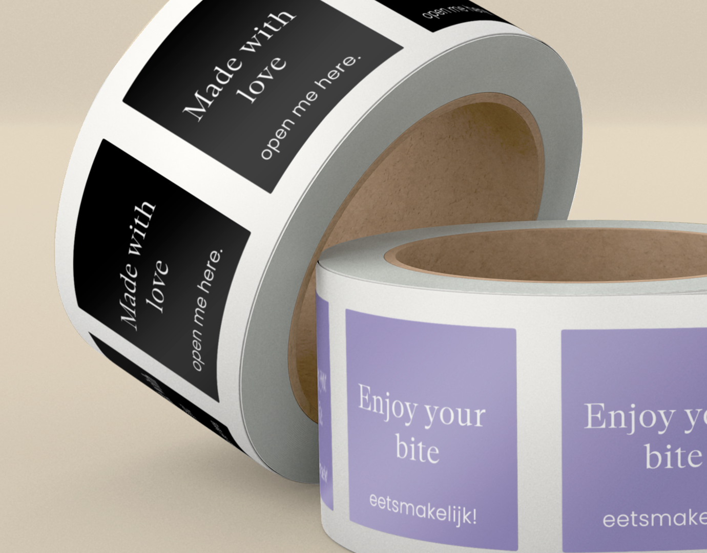 Etiketten op rol met bedrukking