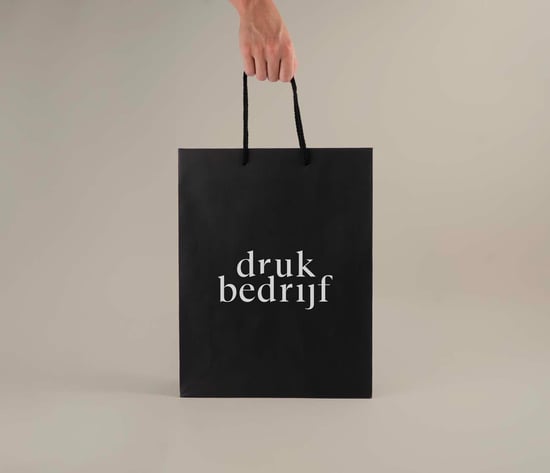 Zwarte luxe tassen met draaikoord