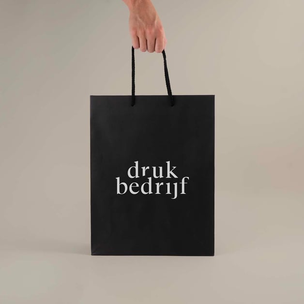 Zwarte luxe tassen met draaikoord