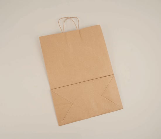 Twisted papieren tas met bodem bedrukken