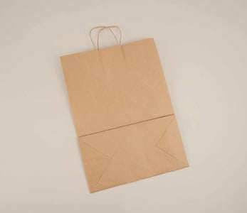 Twisted papieren tas met bodem bedrukken