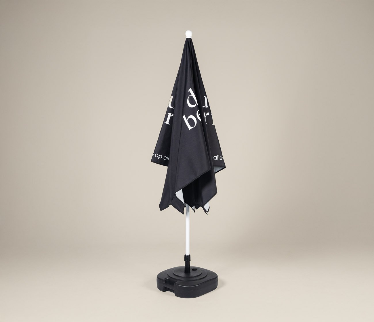 Bedrukte parasol met voet