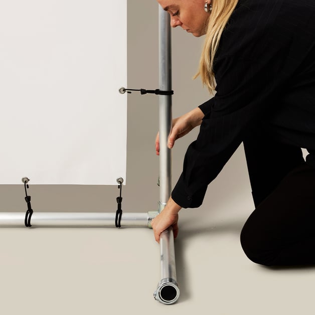 Steigerframe banner voor beurzen