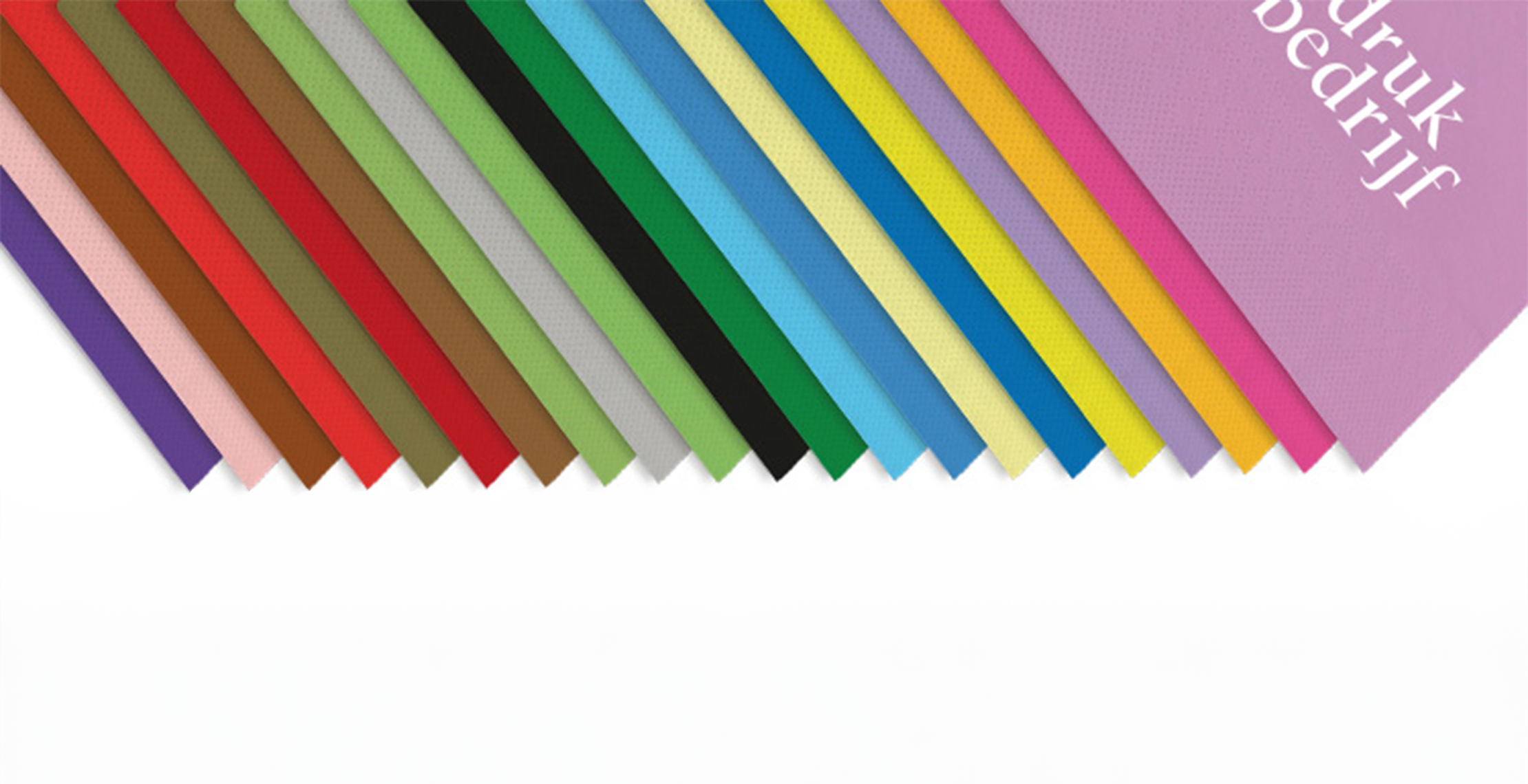 Alle kleuren servetten met bedrukking.