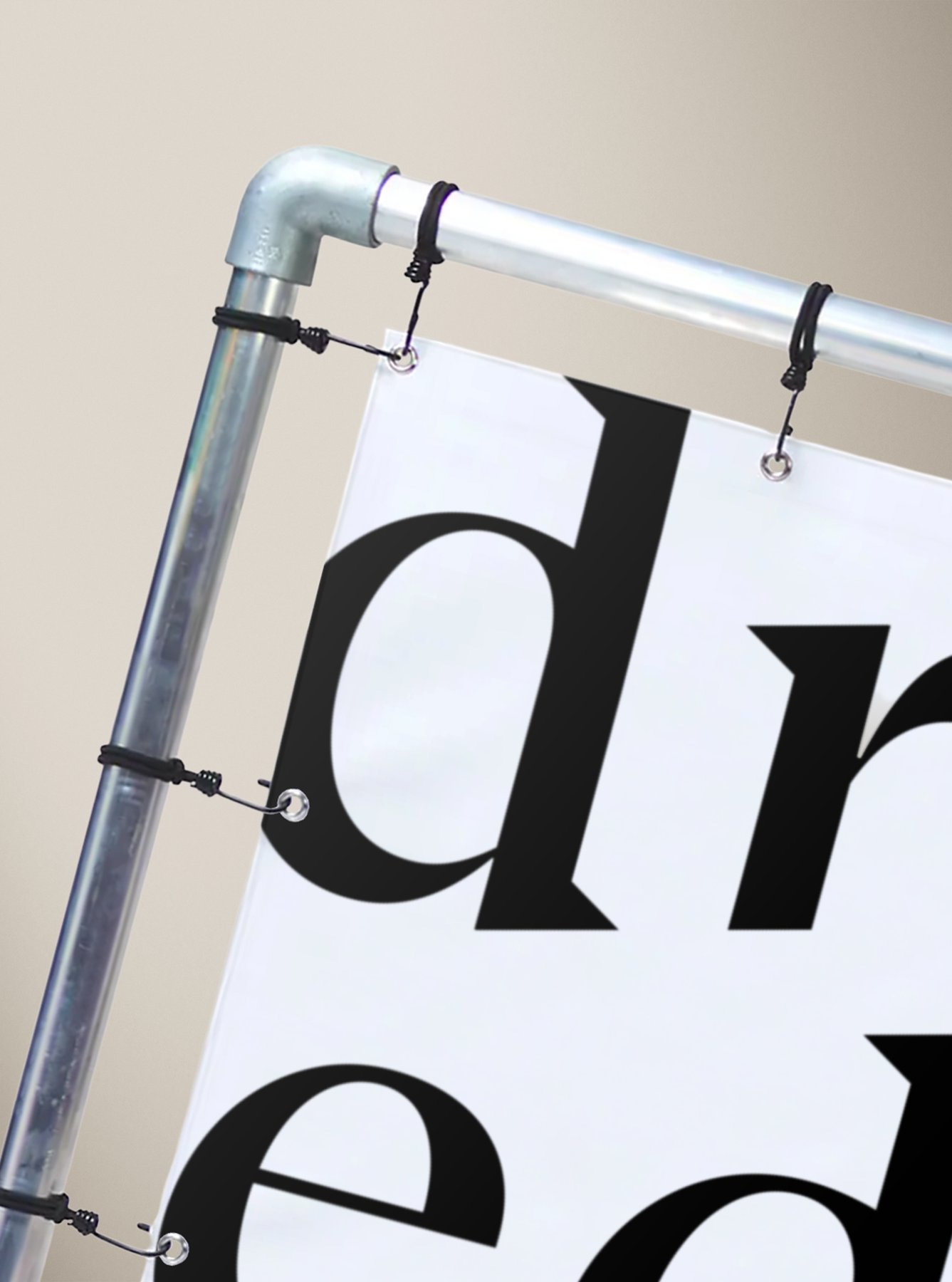 Spandoekframe bestellen met spandoek en accessoires