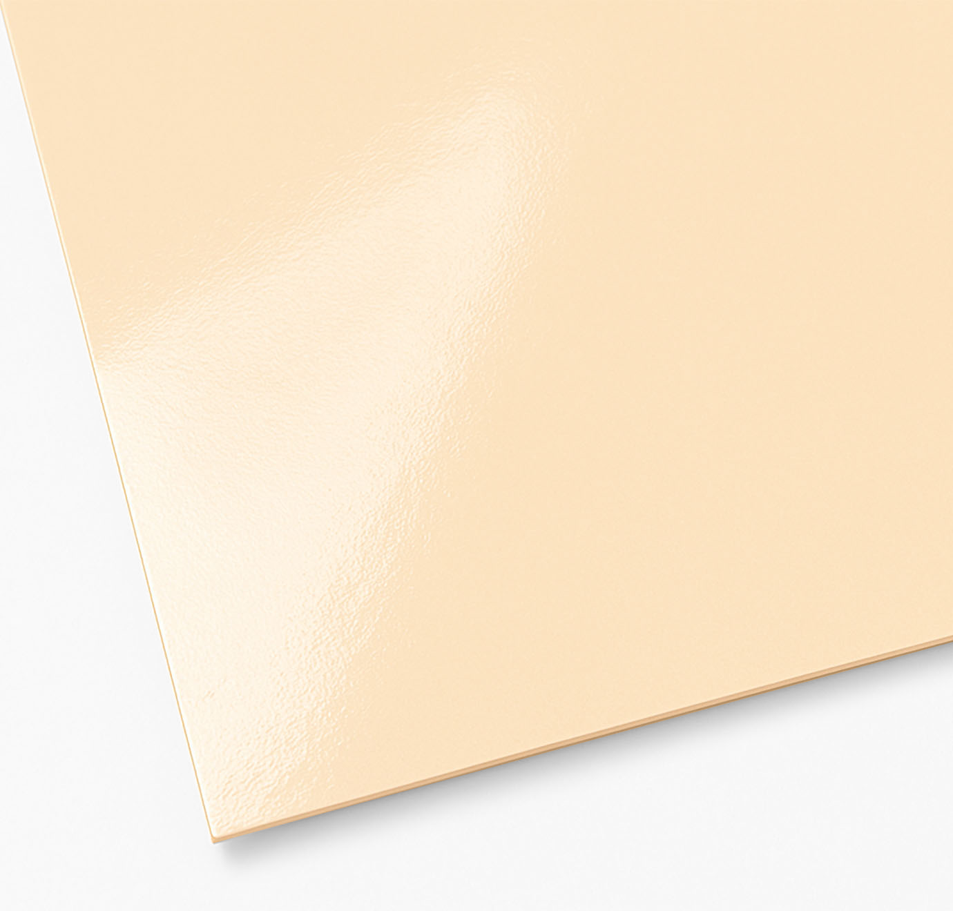 hoekje van glans laminaat afgewerkt beige papier