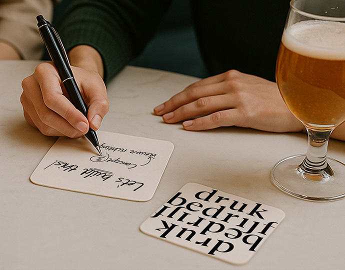 Creatieve ideeën beginnen op een bierviltje