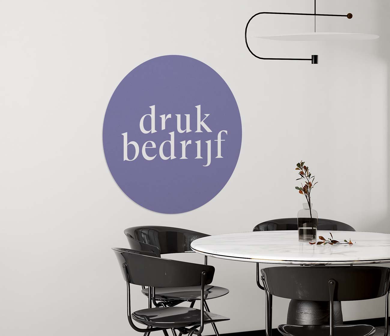 Full color behangcirkel bedrukken voor interieur