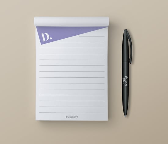 Schrijfblok met logo