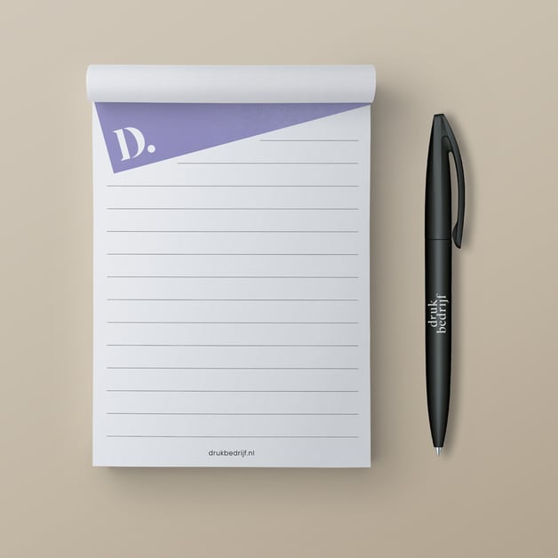 Schrijfblok met logo