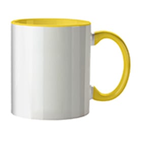 Illustratie Gekleurde mok geel 11oz