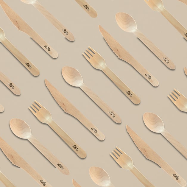 Houten bestek met logo