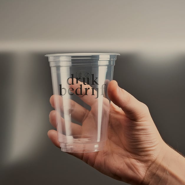Plastic beker met logo