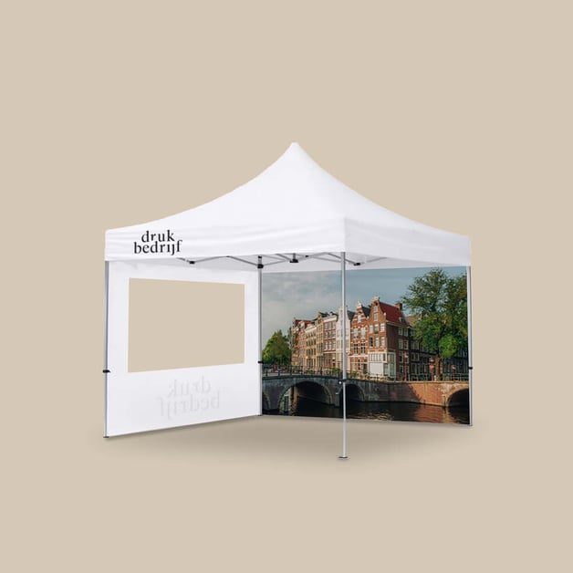 Tentwanden bedrukken met raam
