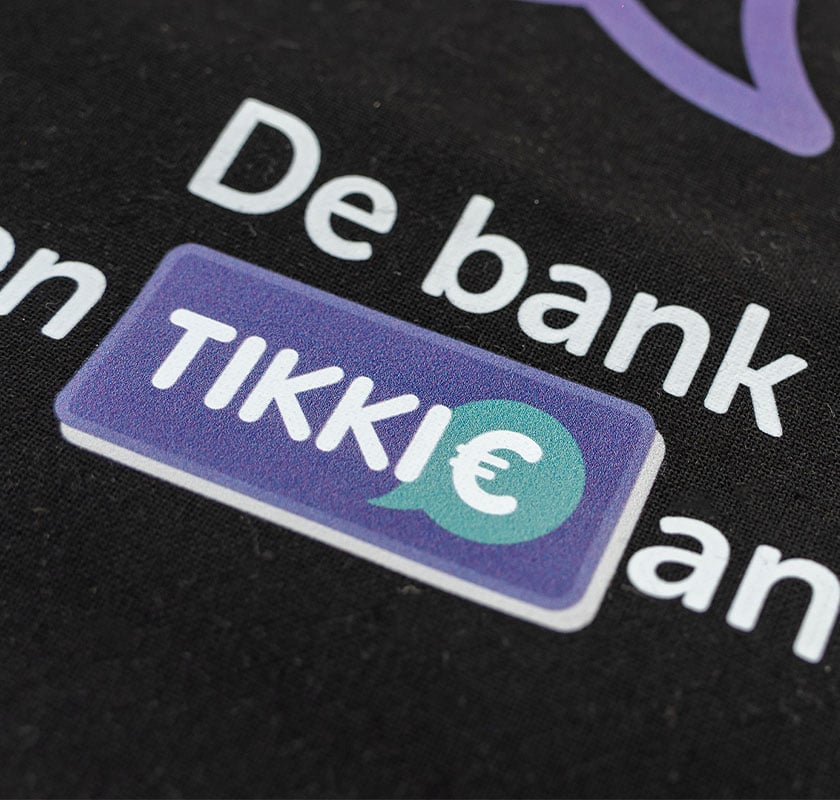 Close-up bedrukte canvas tas Buut