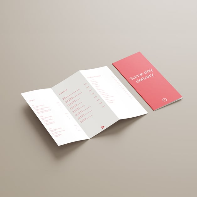 Gepersonaliseerde menukaarten snel bedrukt en geleverd