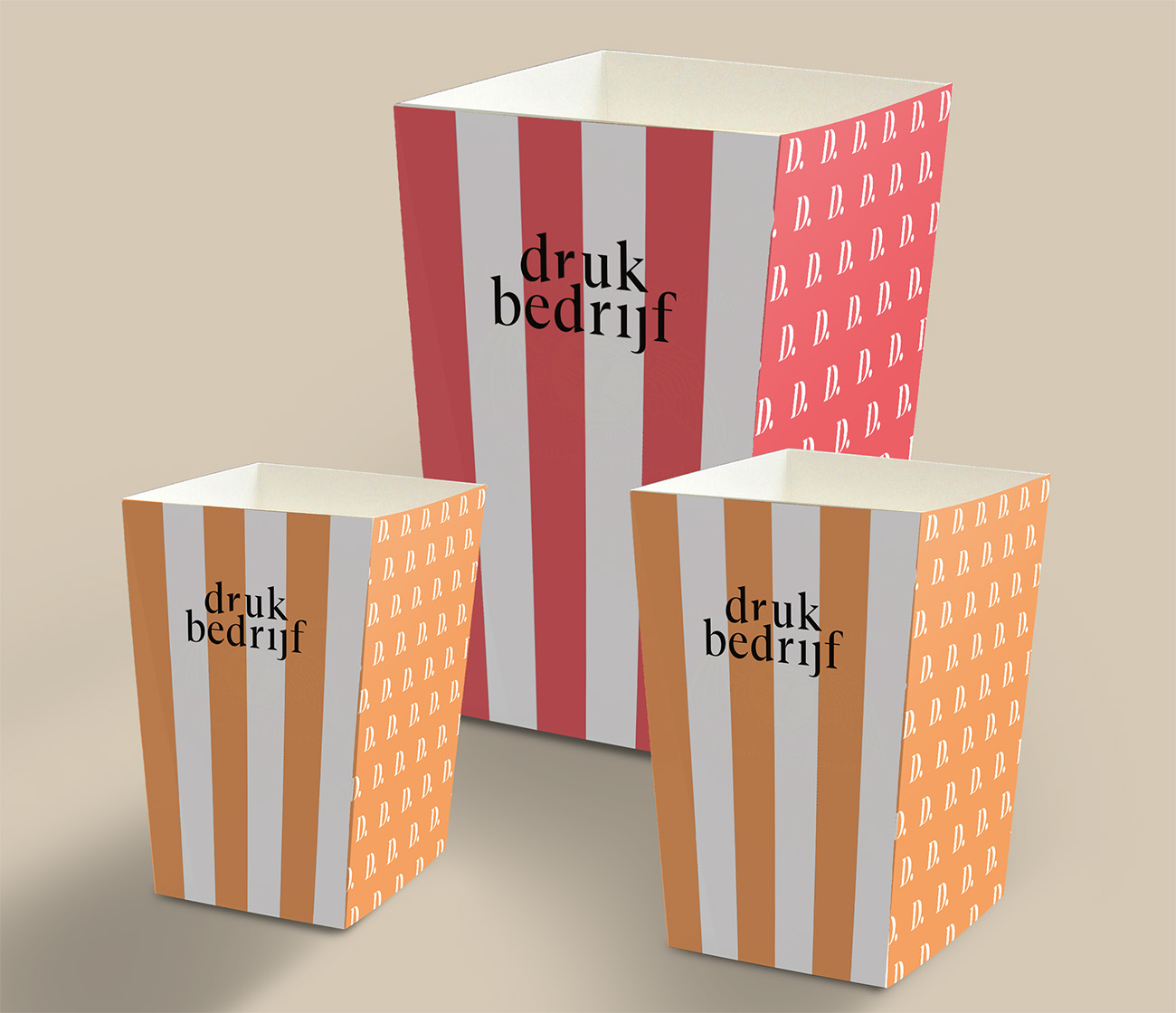 Kartonnen popcornbakjes