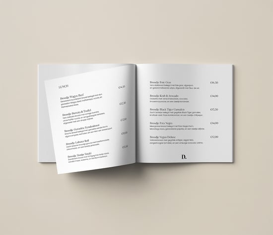 menukaart bedrukken met nietjes