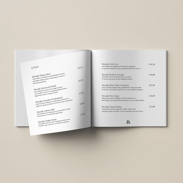 menukaart bedrukken met nietjes