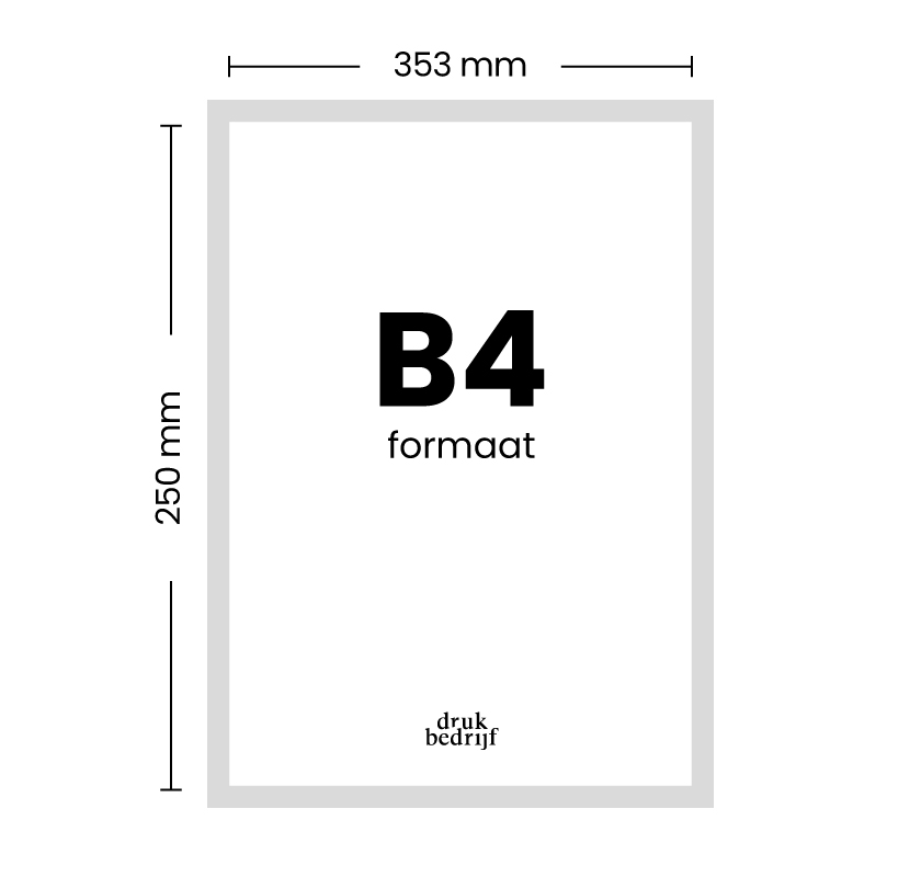 B4 Formaat 25 x 35,3 cm