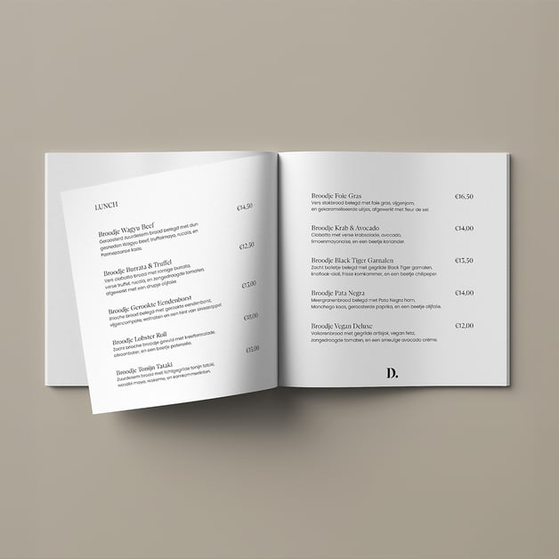 menukaart bedrukken met nietjes
