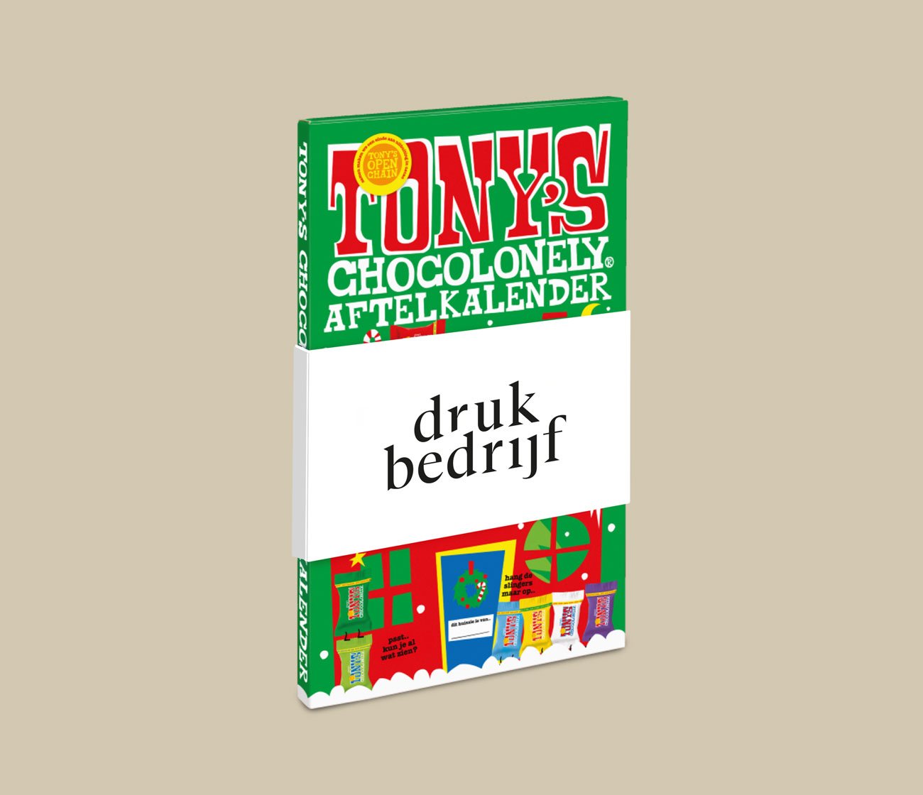 Tony's adventskalender sleeve bedrukken