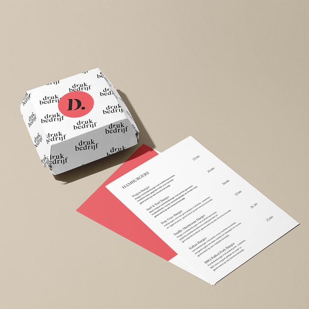 Ongevouwen menukaart