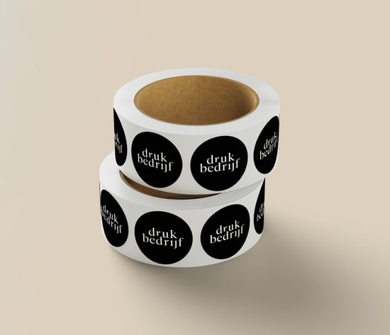 Ronde stickers op rol