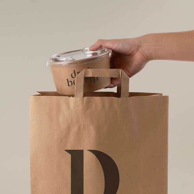 Bruine kraft tassen bedrukken