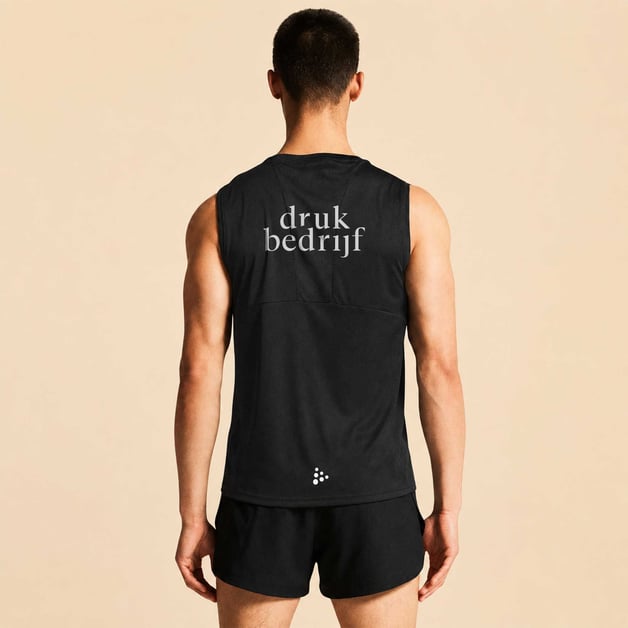 Zwarte tanktop heren bedrukken