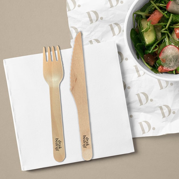 Wegwerpbestek met logo