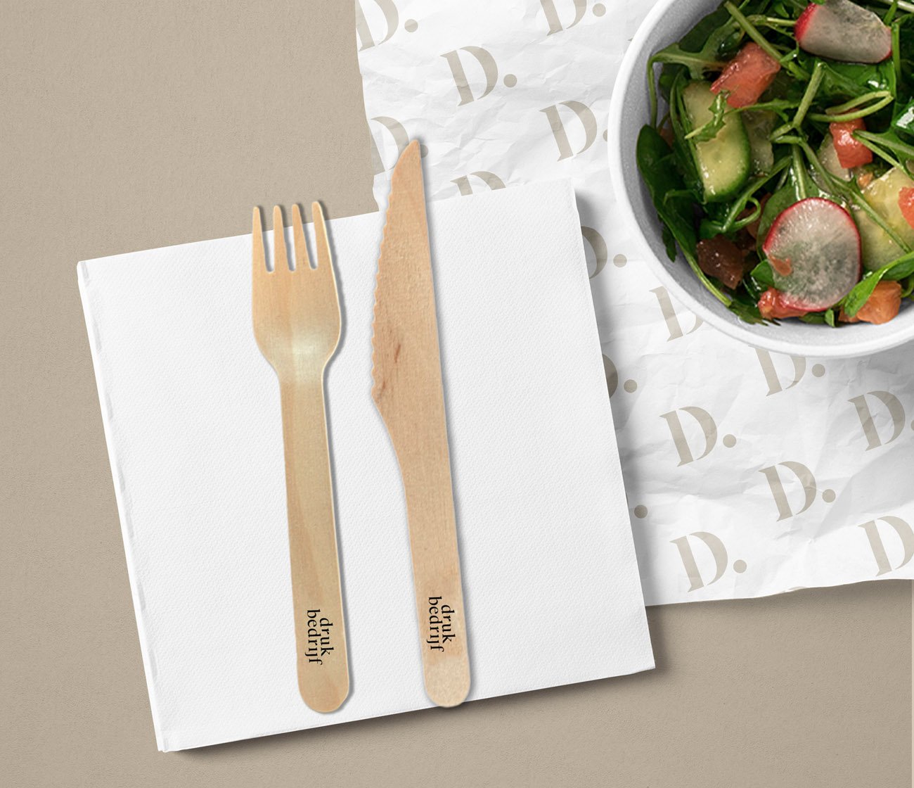 Wegwerpbestek met logo