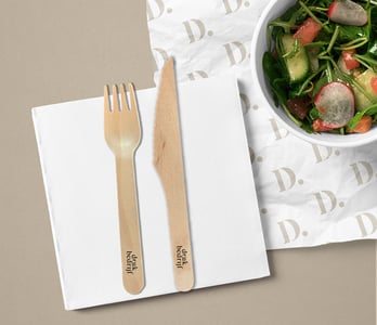 Wegwerpbestek met logo