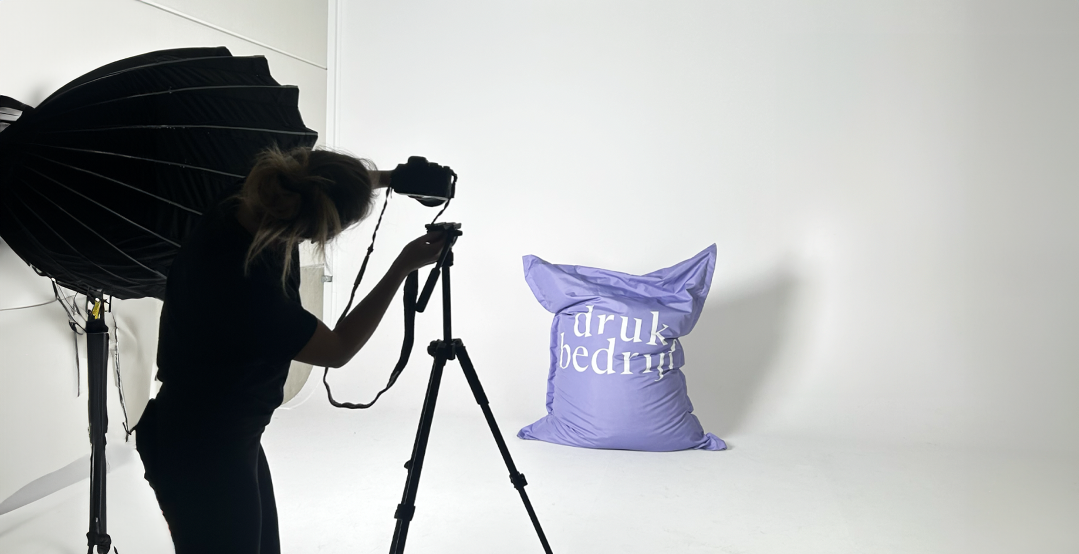 Achter de schermen bij de fotoshoot voor nieuwe website Drukbedrijf