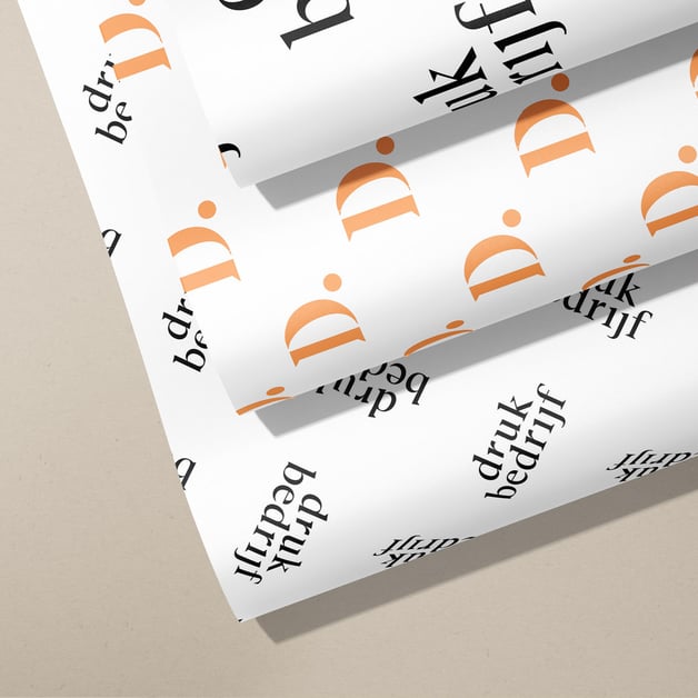 Vellen inpakpapier bedrukt