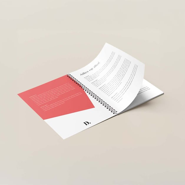 Wire-o boekje voor presentatie en marketing