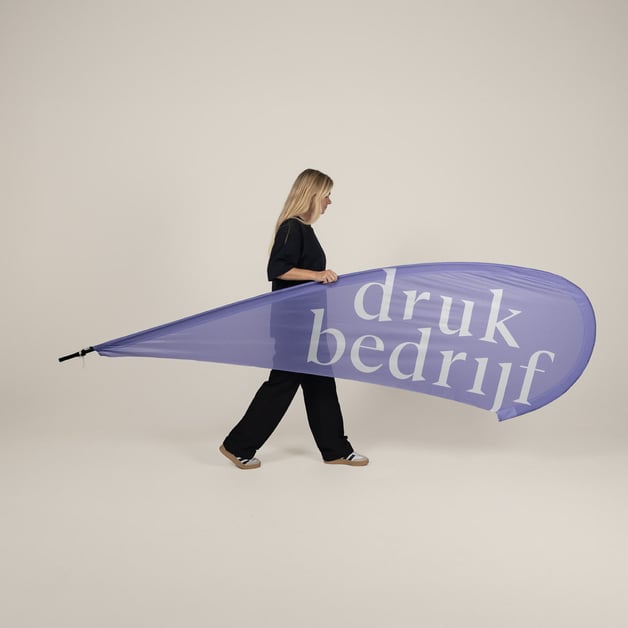 dropflag op vlaggen materiaal