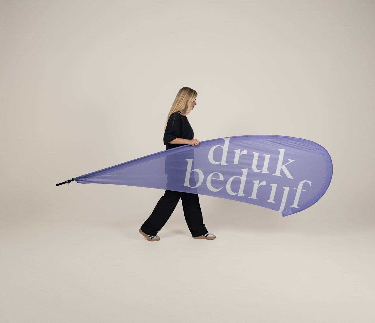 dropflag op vlaggen materiaal